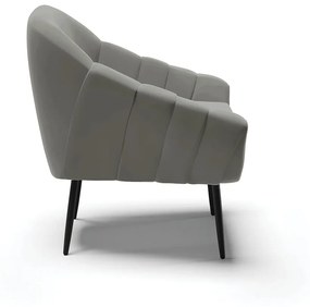 Kit 02 Poltronas Giovana Suede Pés Palito de Ferro Preto D03 - D'Rossi - Grafite