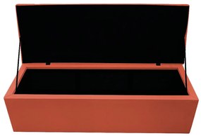 Recamier Baú Estofada Mel 160 cm Queen Size Com Capitonê Suede Terracota - ADJ Decor