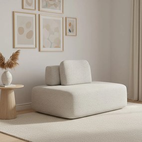 Sofá Módulo Central 140cm Orgânico Sala Berlim Bouclê K01 - D'Rossi - Cinza claro