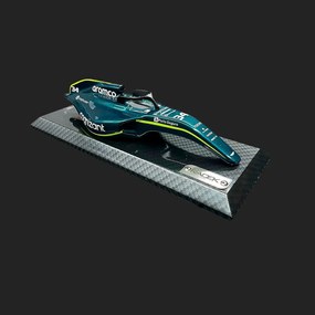 Miniatura de Quadro Decorativo 33cm x 12,5cm Carro F1 Aston Mrtn nº34 Azul G53 - Gran Belo