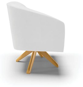 Poltrona Decorativa Giratória MA30 Stella Sintético PU Branco D03 - D'Rossi - Branco