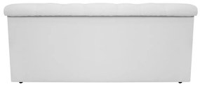 Recamier Baú Estofada Mel 90 cm Solteiro Com Capitonê  Suede Branco - ADJ Decor