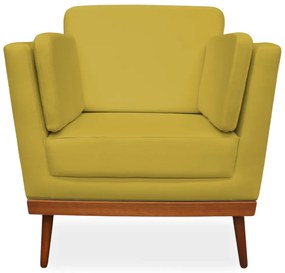 Poltrona Decorativa Siena Veludo Amarelo