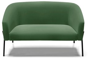 Sofá 2 Lugares Namoradeira Pé de Ferro Preto Stella Suede D03 - D'Rossi - Verde