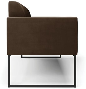 Sofá Namoradeira Base Industrial Preto Marisa Suede D03 - D'Rossi - Marrom