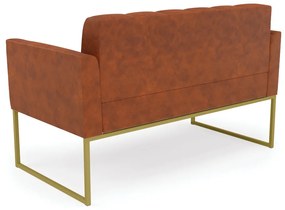 Sofá Namoradeira Elisa Corano Base Metálica Industrial Dourado - D'Rossi - Nozes