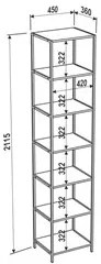 Estante Livreiro Steel Quadra 27808 6 Prateleiras Vermont Base Preta -
