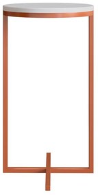 Mesa Volpi Alta Redonda Multifuncional Mdf - Branco E Cobre