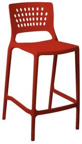 Banqueta Alta para Bancada e Cozinha Vermelha Empilhável Marte em Polipropileno Acrilys