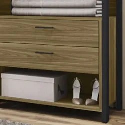 Guarda Roupa Casal Closet 219cm 4 Gavetas Una Mel/Preto C01 - Mpozenat