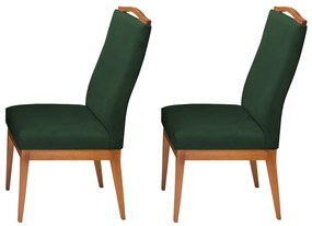 Conjunto 2 Cadeiras Decorativa Lara Aveludado Verde