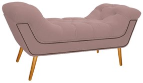 Kit Cabeceira e Calçadeira Veneza 100 cm Solteiro Suede Rosê - ADJ Decor