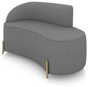 Sofá 2 Lugares Orgânico 140cm Pé Dourado Morgan Linho D03 - D'Rossi - Grafite