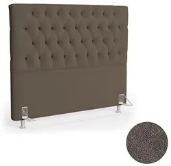 Cabeceira Casal King 195cm Cristal Bouclê Marrom e 2 Mesas Laterais Pl