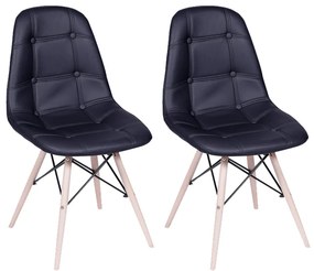 Conjunto 2 Cadeiras Eames Eiffel Botonê Preto - Conjunto 2 Cadeiras Eames Eiffel Botonê - Preto