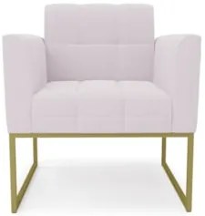 Poltrona Para Sala Base Industrial Dourado Ana Bouclé Rosê - Ibiza