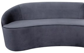 Sofá 3 Lugares Eros D07 Curvo 210cm Braço Esquerdo Veludo Cinza - D'Rossi