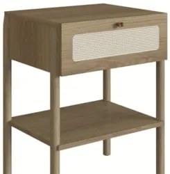 Mesa de Cabeceira Com 1 Gaveta Pés Madeira Arlo A10 Hanover - Mpozenat