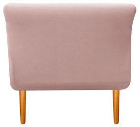 Recamier Estofado Ari 100 cm Solteiro Suede Rosê - ADJ Decor