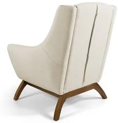 Kit 02 Poltronas Decorativas Juliet Base de Madeira C-107 Linho Bege -
