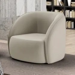 Poltrona para Sala Orgânica 90cm Zion Z32 Veludo Bege - Mpozenato