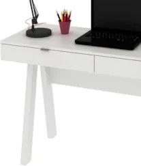 Mesa Para Escritório 2 Gavetas ME4128 Branco - Tecno Mobili