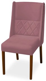 Cadeira de Jantar Lecce Veludo Rose