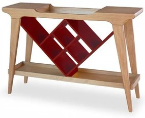 Aparador Bar Penha Garrafeiro Vermelho Corpo Amêndoa 130cm - 29660 Sun House