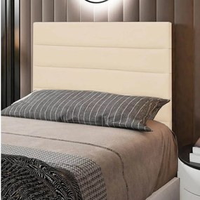 Cabeceira Solteiro Cama Box 90cm para Quarto Rubi Suede M11 - D'Rossi - Bege