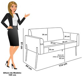 Sofá Namoradeira 2 Lugares Pé de Ferro Dourado Marisa Veludo Rosê