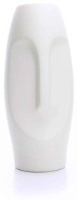 Vaso Decorativo Rosto Branco Mate em Cerâmica 25x12 cm - D'Rossi