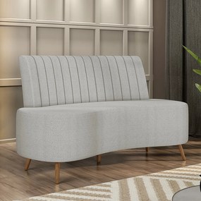 Sofá Living Decorativo 2 Lugares 1,35M Katara Cinza Bouclê G33 - Gran Belo