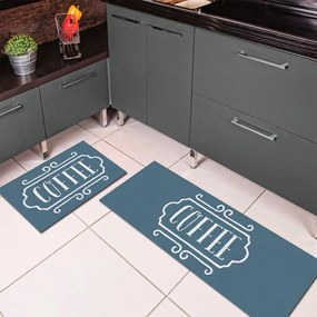 Tapete de Cozinha Coffee Paris - 40x60cm - Kit de Tapete de Cozinha, 2 Peças