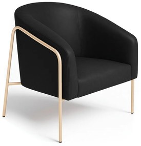 Poltrona Sala Industrial Alta Champanhe Stella Sintético PU D03 - D'Rossi - Preto