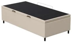 Base para Cama Box Baú Solteiro 88x188cm Hit Z04 Sintético Bege - Mpoz