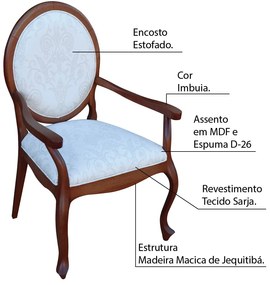 Poltrona Decorativa Sala de Estar Base Madeira Maciça Adrie Sarja Bege/Imbuia G36 - Gran Belo