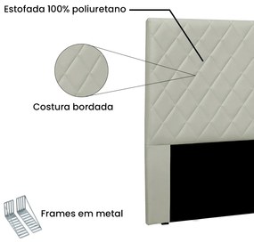 Cabeceira Cama Box King 195 cm Dubai Veludo S04 - D'Rossi - Prata