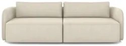 Sofá 3 Lugares 240cm Sala de Estar Karib Veludo Bege Z08    - Mpozenat