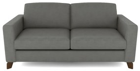 Sofá Sala de Estar Living 3 Lugares 200cm Presley Pés Madeira Veludo Cinza G52 - Gran Belo
