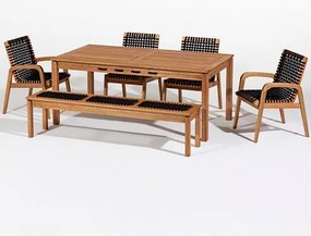 Conj. Trama Mesa 7 Lugares Jatobá Corda Preta 180cm - 78603 Sun House
