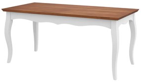 Mesa Sala de Jantar Cozinha Gallia 180cm Madeira Maciça e MDF Branco/Imbuia G42 - Gran Belo