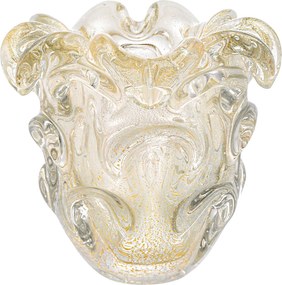 Vaso Murano Sótis C/ Ouro - Cristal Transparente  Cristal Transparente