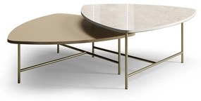 Mesa de Centro Frida Duo Triangular Base Aço Carbono com Pintura Epóxi