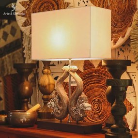 Luminária de Mesa Dragões Bali - Gray