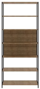 Estante Multiuso Steel Quadra com 07 Prateleiras Estilo Industrial Vermont e Preto 90 cm - D'Rossi