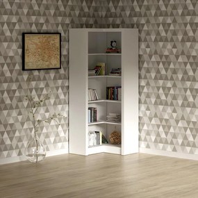 Armário Estante De Canto Escritório Home Office Branco