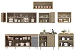 Armário de Cozinha Modulado de Canto 8 Peças CP25 Balcão sem Tampo Cas