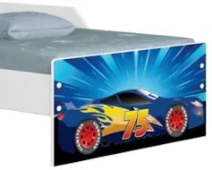 Mini Cama Infantil 148x68cm Proteção Lateral Carro Azul Z53 - Mpozenat