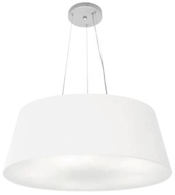 Lustre Pendente Cone Md-4002 Cúpula em Tecido 21/60x50cm Branco - Bivolt