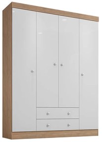 Guarda Roupa Infantil Isis 4 Portas 2 Gavetas Branco/Cartagena - Incorplac - Branco
